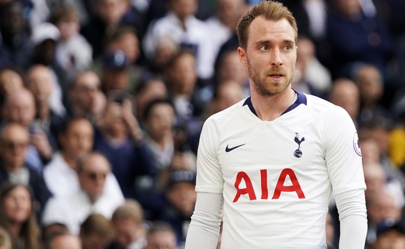 epa07564745 Tottenham&#039;s Christian Eriksen during the English Premier League soccer match between Tottenham and Everton at the Tottenham Hotspur Stadium, Central London, Britain, 12 May 2019. EPA/ ...