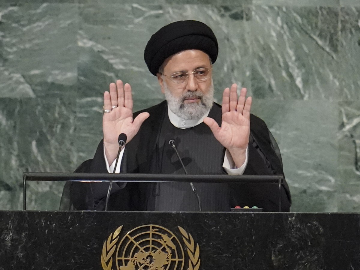 President of Iran Seyyed Ebrahim Raisi addresses the 77th session of the United Nations General Assembly, Wednesday, Sept. 21, 2022 at U.N. headquarters. (AP Photo/Mary Altaffer)