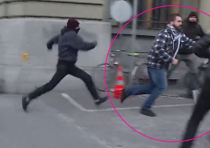 Ex-Pnos-Leiter Stefan Wüthrich wurde an der&nbsp;Anti-WEF-Demo in Bern von Linksextremen angegriffen.