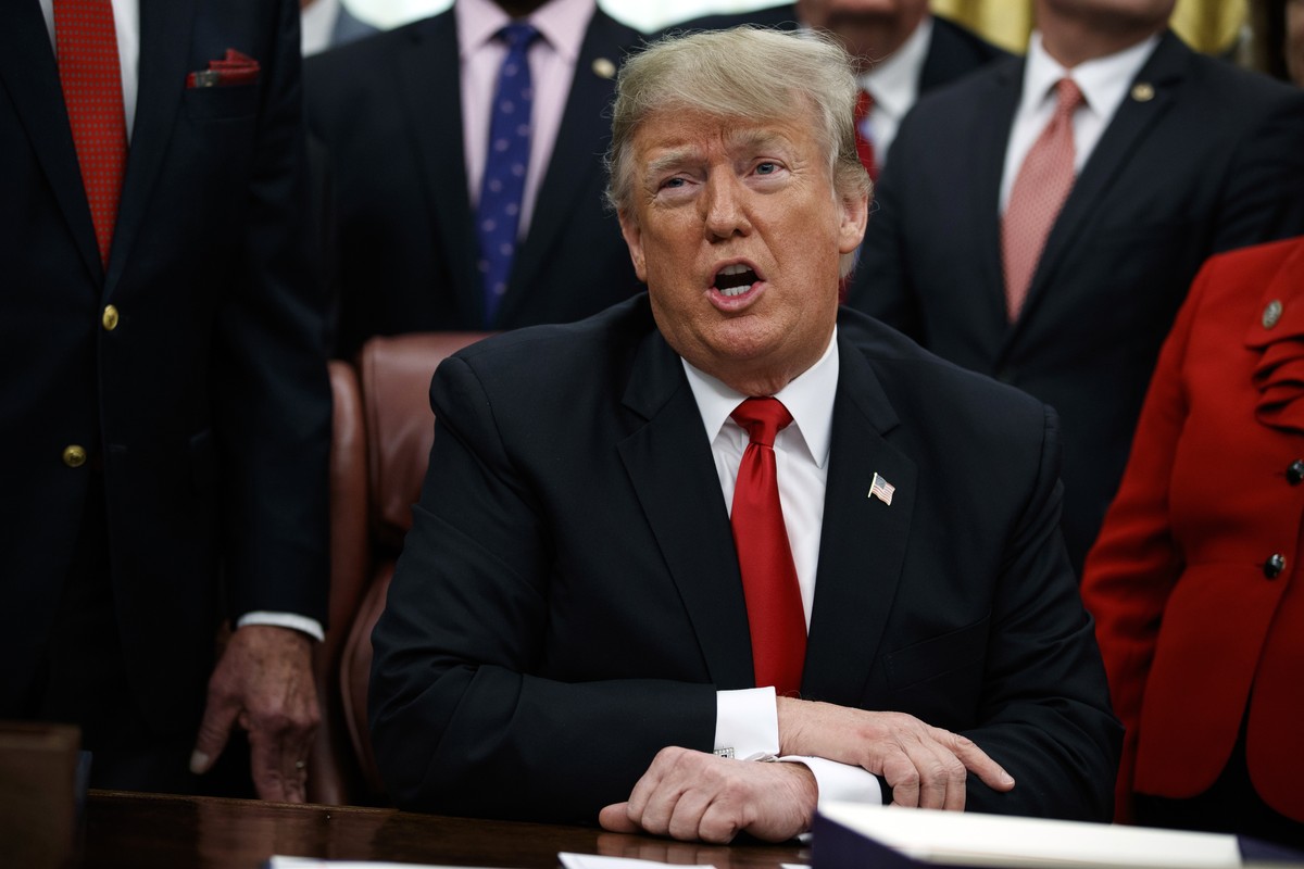 President Donald Trump makes a statement on the possible government shutdown before signing criminal just reform legislation in the Oval Office of the White House, Friday, Dec. 21, 2018, in Washington ...