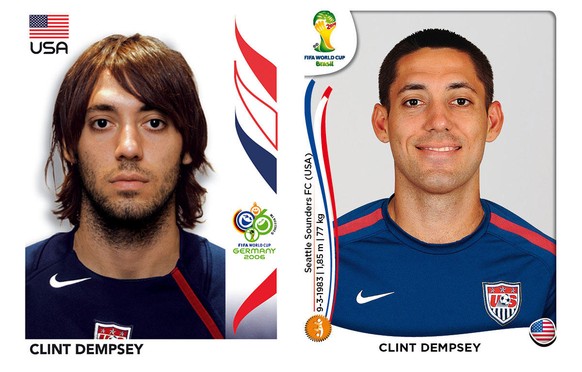 Clint Dempsey 2006 und 2014: Er hat den umgekehrten Weg beschritten: Vom US-Posterboy zum Frauenschreck.