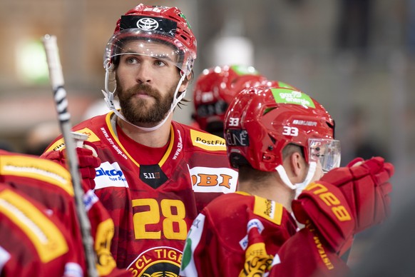 Tigers Alexandre Grenier waehrend eines Vorbereitungsspiel zwischen den SCL Tigers und dem HC Genf-Servette am Donnerstag 2. September 2021, im Ilfisstadion in Langnau. (KEYSTONE/Marcel Bieri)