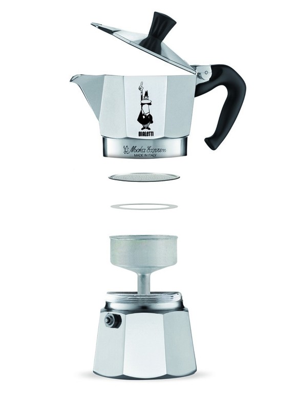 Bialetti Moka Express Kaffee Herdkanne
https://it.wikipedia.org/wiki/Moka#/media/File:Componenti_della_Moka.jpg