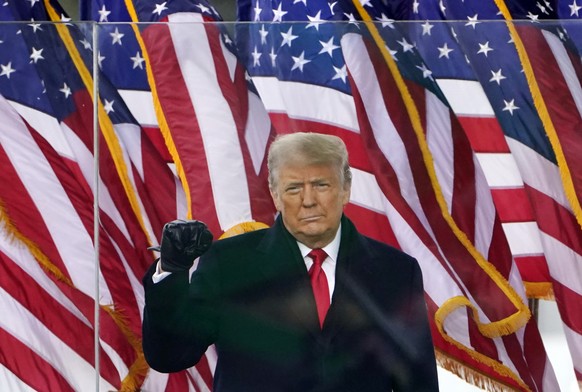 FILE - In this January 6, 2021 file photo, President Donald Trump arrives to speak at a rally in Washington.  Former President Trump will find out on Wednesday May whether he will be allowed to return to Facebook…