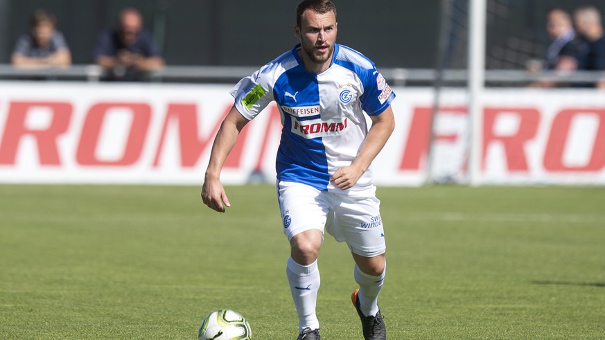 GCs Runar Mar Sigurjonsson waehrend dem Fussball - Testspiel zwischen dem Grasshopper Club Zuerich und dem FC Aarau, am Samstag, 23. Juni 2018 im GC Campus in Niederhasli. (KEYSTONE/Melanie Duchene)