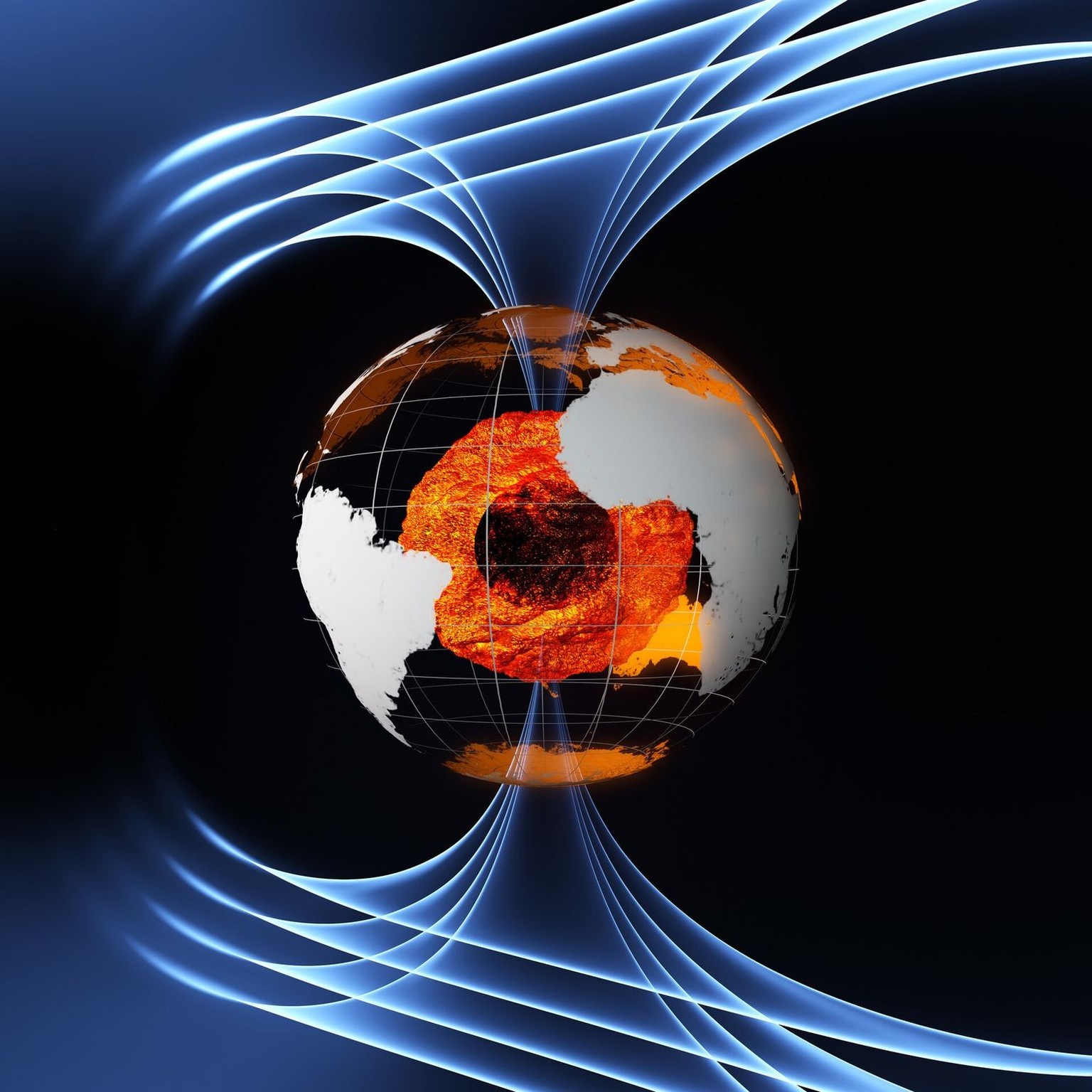 Magnetfeld und innerer Aufbau der Erde