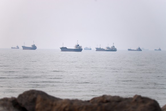 Commercial vessels are seen in the Strait of Hormuz off Bandar Abbas, Iran, Tuesday, June 30, 2026. (Amirhosein Khorgooi/ISNA via AP)
Iran War Strait of Hormuz