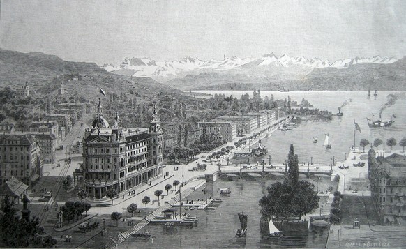 Das Zürcher Bellevue 1890.