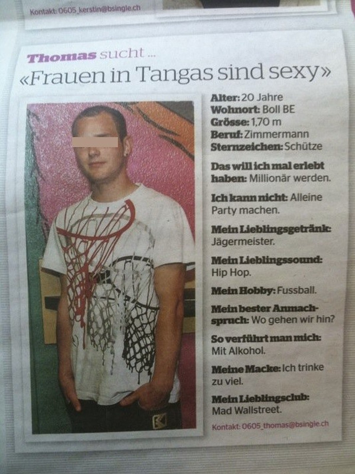 Blick am Abend: Dating (Pendlerzeitungen Schweiz)