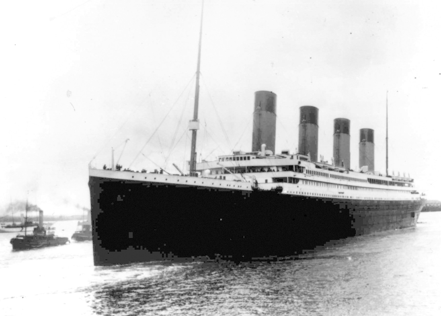 FILE - The Titanic leaves Southampton, England, April 10, 1912, on her maiden voyage. The U.S. government could end its legal fight against a planned expedition to the Titanic over concerns that it wo ...