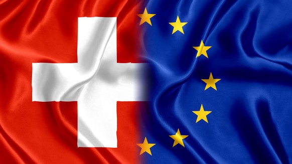 Schweiz EU Verhältnis Flaggen
