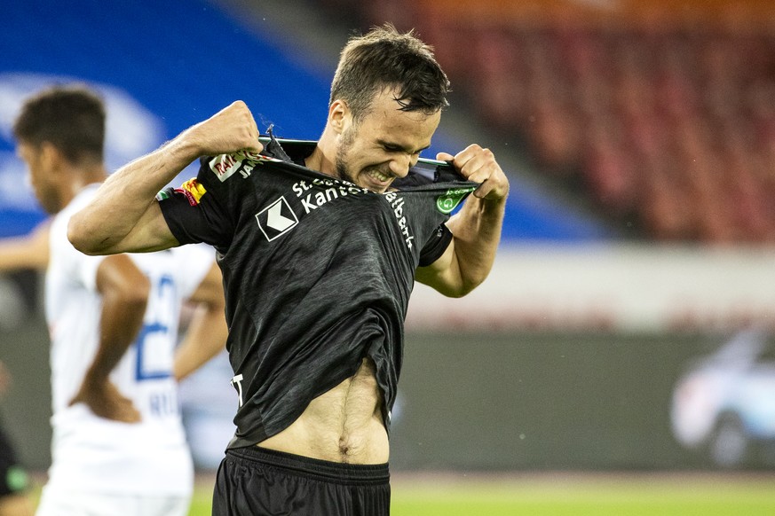 St. Gallens Jeremy Guillemenot im Fussball Meisterschaftsspiel der Super League zwischen dem FC Zuerich und dem FC St. Gallen, am Samstag, 25. Juli 2020, im Stadion Letzigrund in Zuerich. (KEYSTONE/Al ...