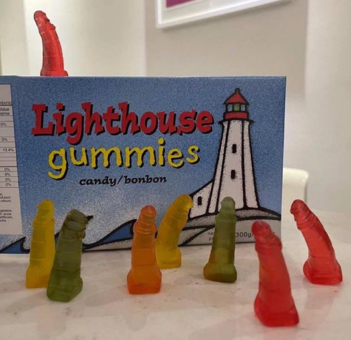 Lustige Fails: Leuchtturm Gummibärchen, die aussehen wie etwas anderes
