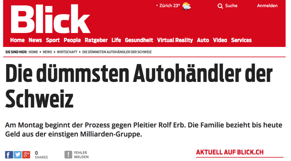 Vom erfolgreichen Unternehmer zum «dümmsten Autohändler»: Der Niedergang von Rolf Erb.