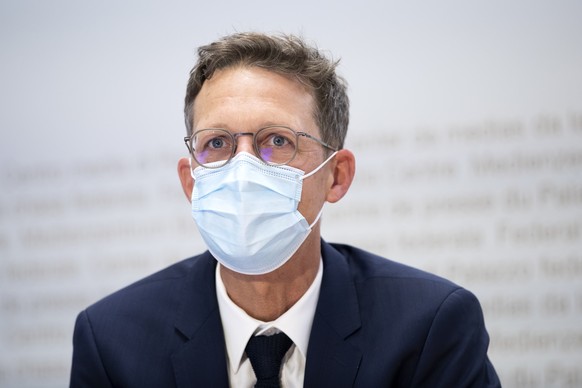 Michael Herrmann, Geschaeftsfuehrer Sotomo, spricht waehrend einer Medienkonferenz zur aktuellen Situation des Coronavirus, am Dienstag, 13. April 2021 in Bern. (KEYSTONE/Peter Klaunzer)