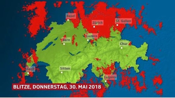 Blitzeinschläge in der Schweiz.