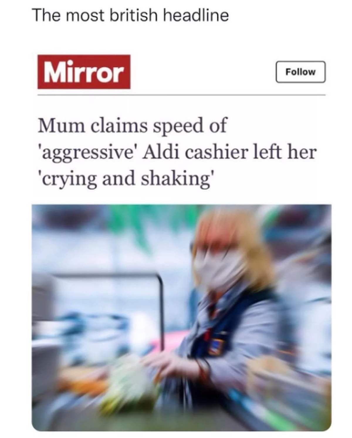 Lustige Briten in Memes und Posts: Schnele Aldi-Kassierrin