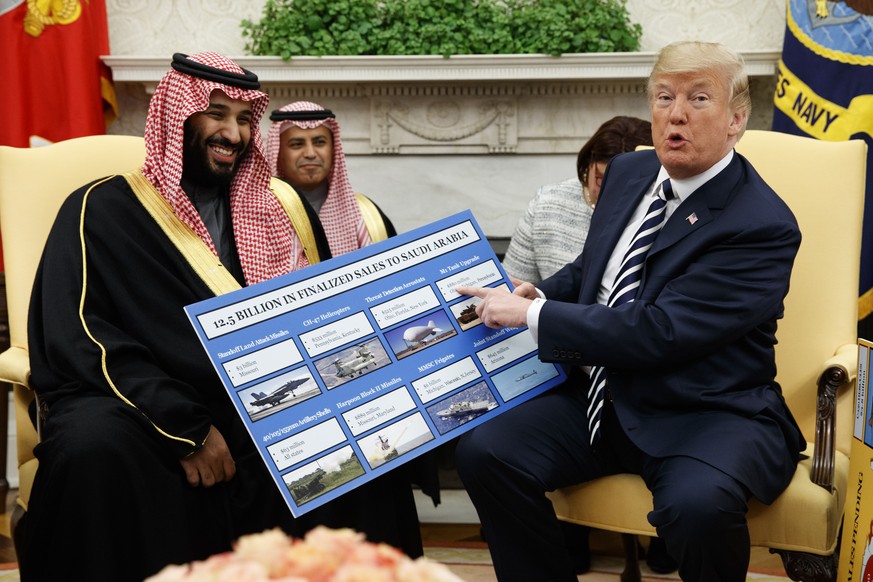Waffenverkäufe an Saudi-Arabien: Trump mit dem saudischen Kronprinz Mohammed bin Salman.  