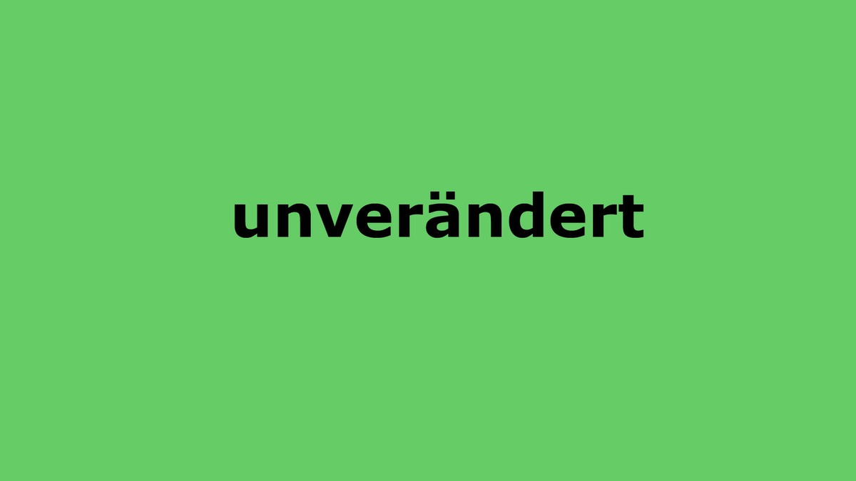 "unverändert" lösungstext