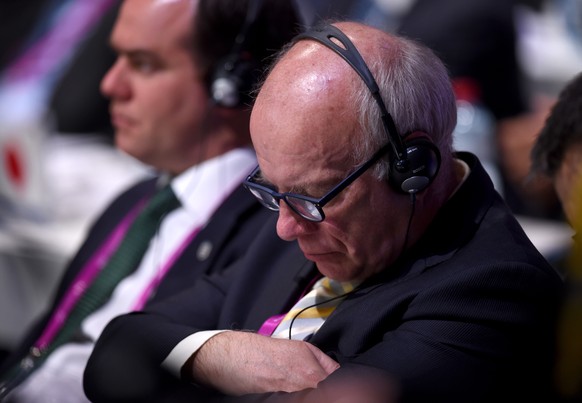 ZURICH, SWITZERLAND - FEBRUARY 26: Greg Dyke, Chairman of the England Football Association listens during the Extraordinary FIFA Congress at Hallenstadion on February 26, 2016 in Zurich, Switzerland.  ...