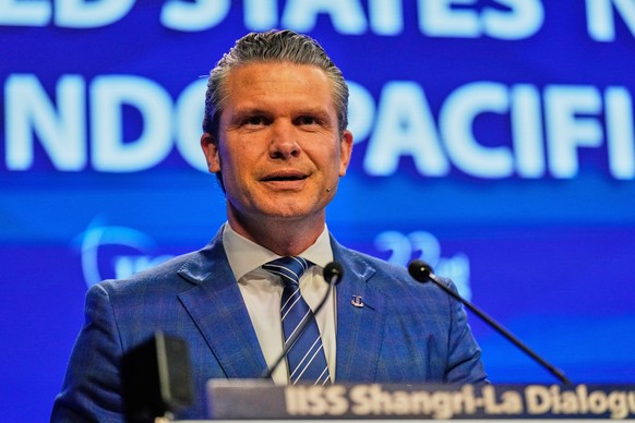 U.S. Defense Secretary Pete Hegseth delivers his speech during 22nd Shangri-La Dialogue summit in Singapore,Saturday, May 31, 2025. (AP Photo/Anupam Nath)
Singapore Security Forum
