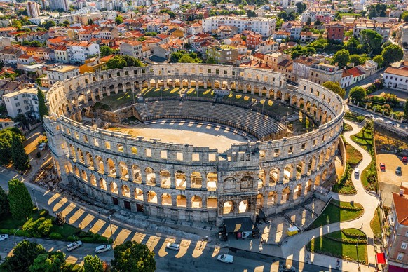 Amphitheater in Pula, aerial view, Pula, Croatia