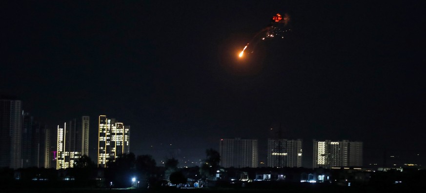 epa12792880 Security forces and air defense systems intercept a drone near the US Consulate and Erbil International Airport in Erbil, Kurdistan Region, Iraq, 03 March 2026. The incident occurred as th ...