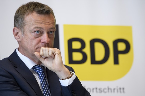Martin Landolt, Praesident der BDP Schweiz, an der Delegiertenversammlung der BDP Schweiz, am Samstag, 28. April 2018, in Seewis. (KEYSTONE/Gian Ehrenzeller)