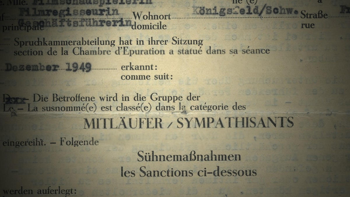 Entscheidung des Badischen Staatskommissariats für politische Säuberungen, Spruchkammer Freiburg: Leni Riefenstahl ist nur Mitläufer (1949)