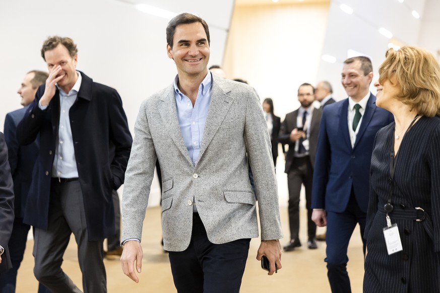 Roger Federer and Carmen Culli, Communication &amp; Image, Rolex at the Watches and Wonders GENEVA, in Geneva, Switzerland, Tuesday, March 28, 2023. The Master Event of the Watches and Wonders ecosyst ...