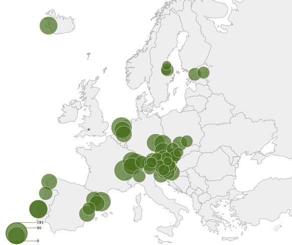 Geografische Verteilung von Cannabis die im Jahr 2022 nachgewiesen wurde.