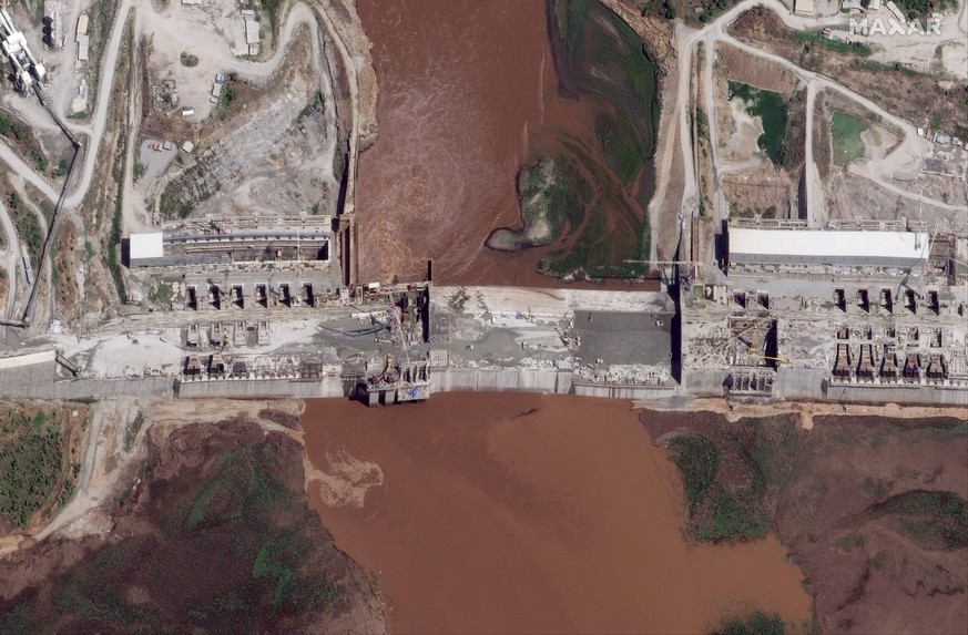 Die Baustelle des Grand Ethiopian Renaissance Dam am 28. Mai 2020.