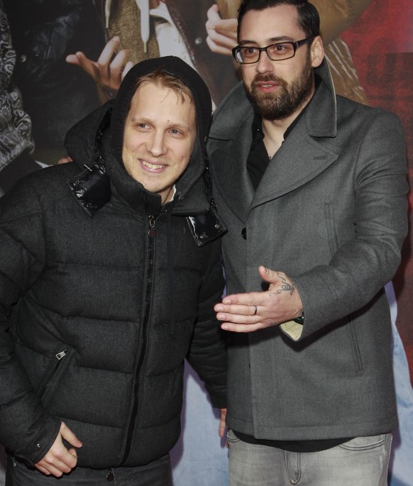 Pocher und Sido bei einer Filmpremiere in Berlin.