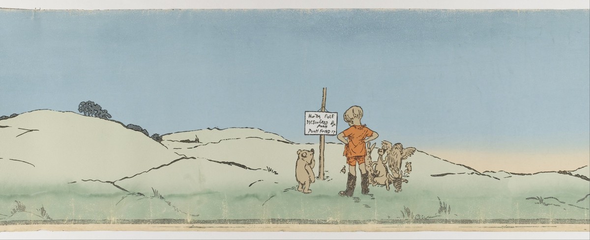 A. A. MILNE (WRITER) and E. H. SHEPARD. Winnie-the-Pooh (1926). Date/Period: After 1926. Frieze. Block-printed on ingrain paper. Credit: Album

https://www.imago-images.de/search?category=editorial&am ...