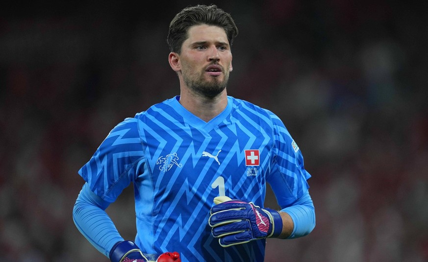 UEFA Nations League: Denmark vs Switzerland September 05 2024: Gregor Kobel of Switzerland // in action during a UEFA Nations League game, Denmark vs Switzerland, at Parken, Copenhagen, Denmark. Ulrik ...