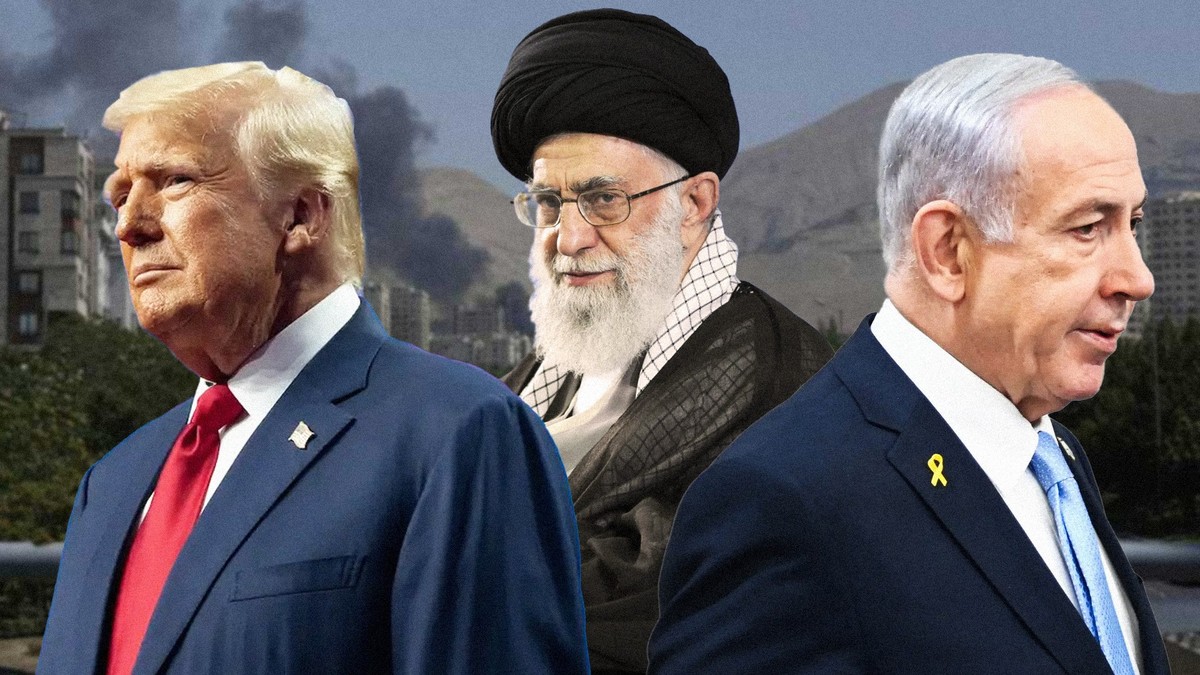 Donald Trump, Ali Khamenei et Benjamin Netanyahou, de gauche à droite.