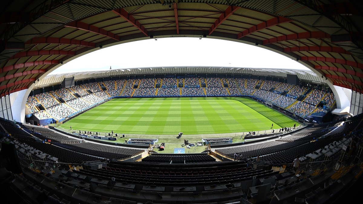UDINE, ITALY - AUGUST 11: A general view of the Stadio Friuli prior to the UEFA Super Cup 2025 match between Paris Saint-Germain and Tottenham Hotspur at Stadio Friuli on August 11, 2025 in Udine, Ita ...
