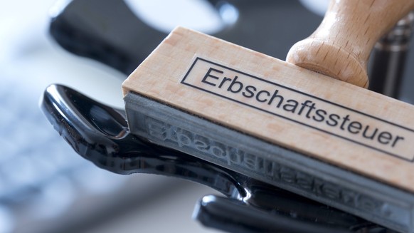 Stempel mit Aufschrift Erbschaftssteuer *** Stamp with Inscription Inheritance tax 1045601545