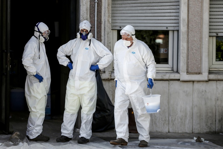 The disinfection of the buildings that host the Region Lazio are being carried out in Rome, Sunday, March 8, 2020. The sanitization was ordered after the Region Lazio Governor Nicola Zingaretti reveal ...