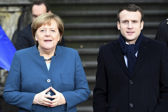 Angela Merkel mit Emmanuel Macron