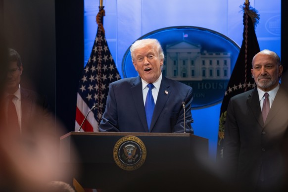President Donald Trump speaks during a press briefing at the White House, Friday, Feb. 20, 2026, in Washington. (AP Photo/Allison Robbert)
Trump