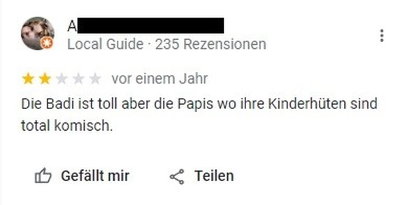 Google reviews of Swiss Badis: Letzigraem