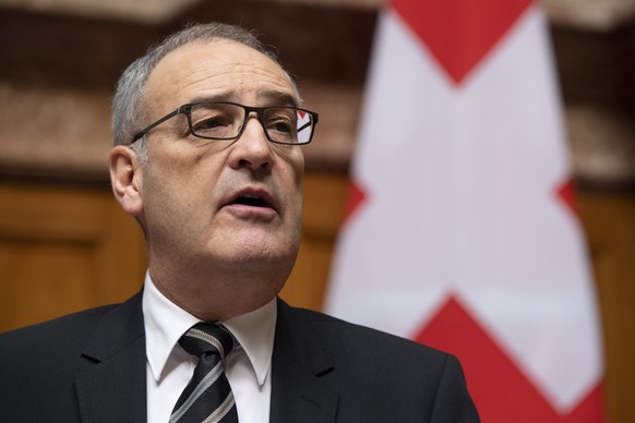 Bundesrat Guy Parmelin spricht waehrend der Wintersession der Eidgenoessischen Raete, am Donnerstag, 29. November 2018 im Nationalrat in Bern. (KEYSTONE/Anthony Anex)