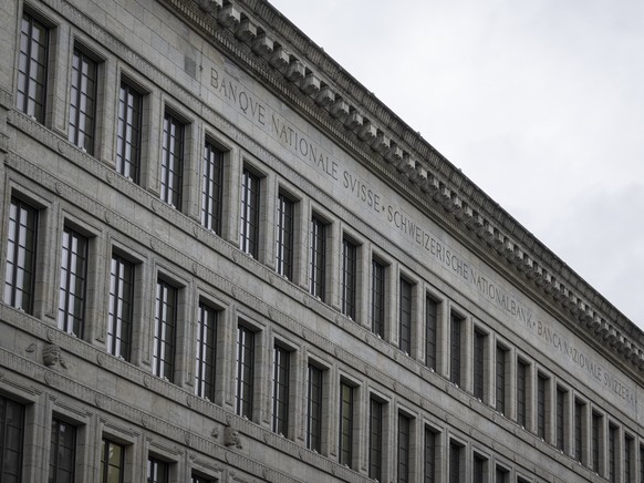 The facade of the Swiss National Bank (SNB) is seen in Zurich, Switzerland, on Thursday, September 25, 2025. (KEYSTONE/Andreas Becker)