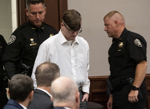 Robert Aaron Long enters Superior Court of Cherokee County in Canton, Ga. on Tuesday, July 27, 2021. Long, accused of killing eight people, most of them women of Asian descent at an Atlanta-area massa ...
