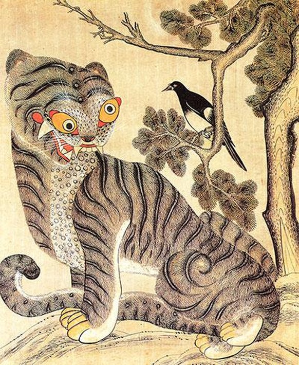 51 Tattoos, die in der Badi bestimmt für Aufsehen sorgen
Zu Nummer 5:
Die exakte Vorlage habe ich jetzt auf Anhieb nicht gefunden, aber auf vielen alten asiatischen Bildern sehen Tiger relativ seltsa ...