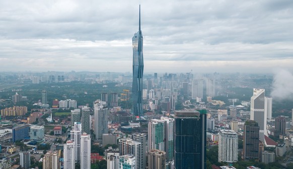 Aerial view Merdeka 118 and luxurious homes, Bukit Bintang, Kuala Lumpur, Malaysia - Dec 02 2022: Aerial view Merdeka 118 and luxurious homes and high-rise apartments., Bukit Bintang, Kuala Lumpur, Ma ...