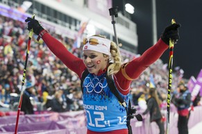 Irene Cadurisch beim bisherigen Karriere-Highlight, dem Einsatz an den Olympischen Spielen in Sotschi.