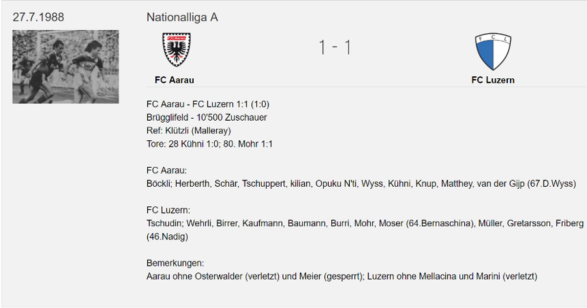 Nationalliga , 27. Juli 1988.