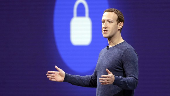 FILE- In this May 1, 2018, file photo, Facebook CEO Mark Zuckerberg delivers the keynote speech at F8, Facebook&#039;s developer conference, in San Jose, Calif. Facebook may have to wait a little long ...